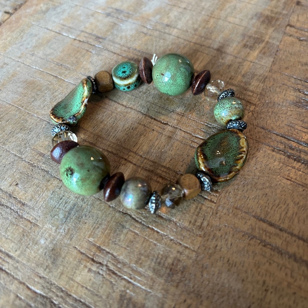Handcrafted Green Beaded Bracelet